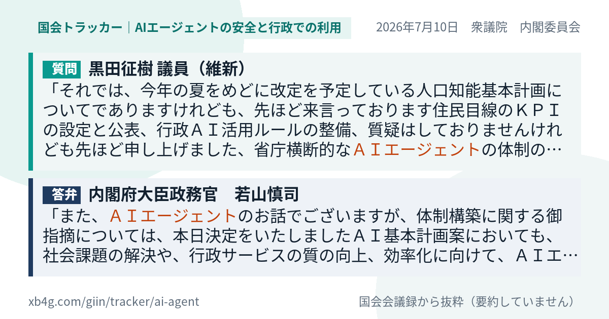 質問と答弁のカード