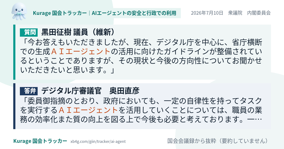 質問と答弁のカード