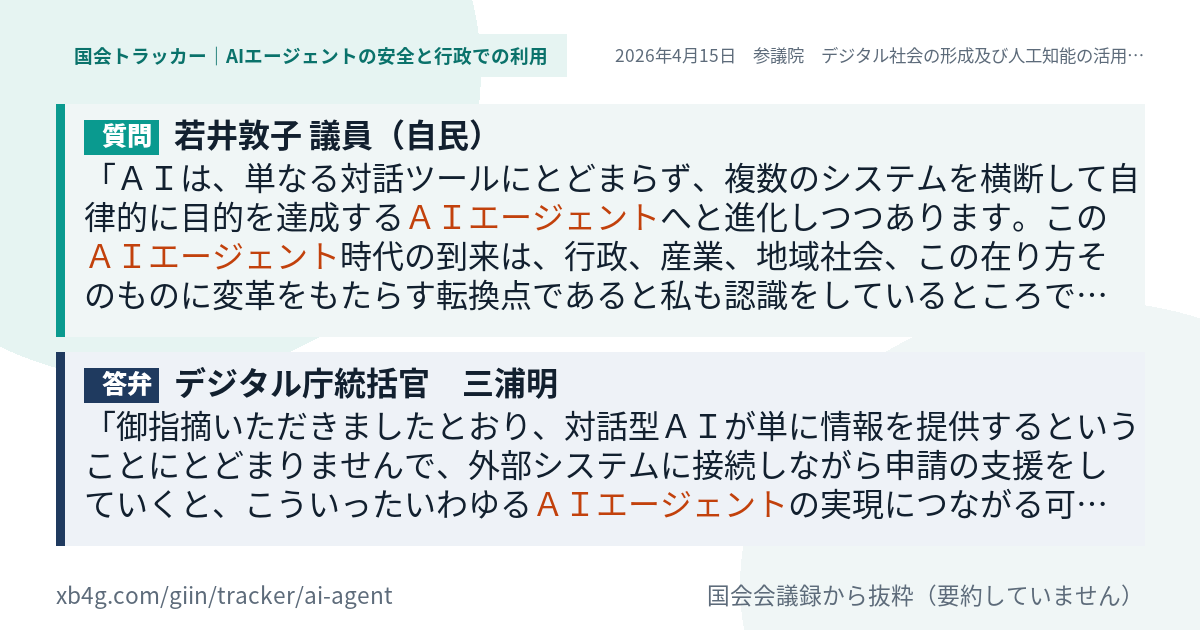 質問と答弁のカード