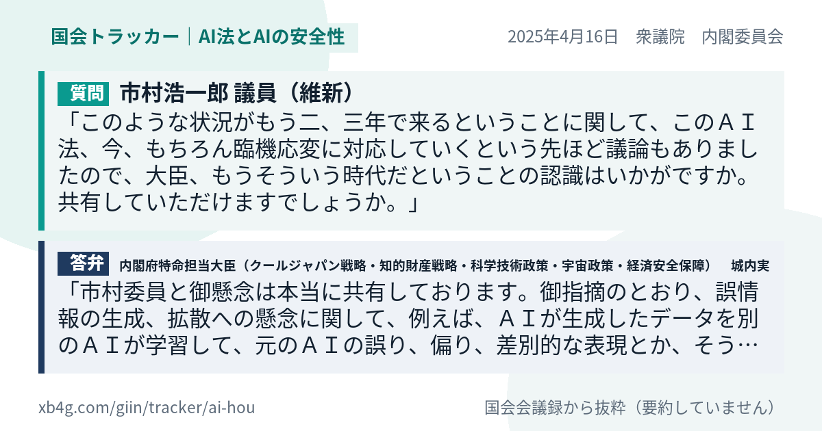 質問と答弁のカード