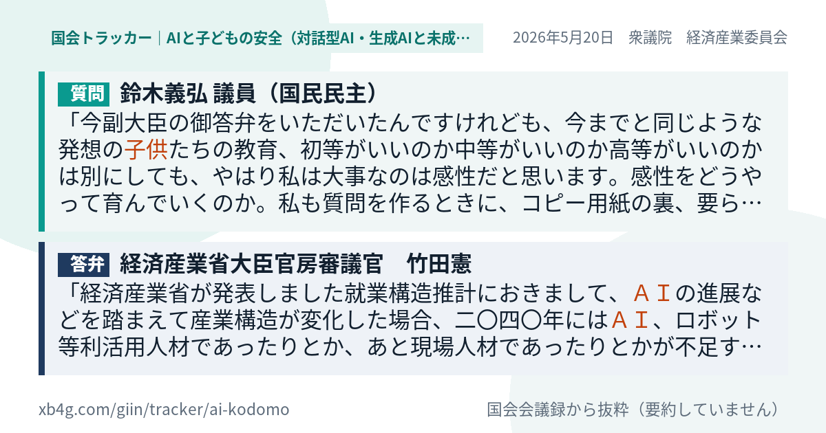 質問と答弁のカード
