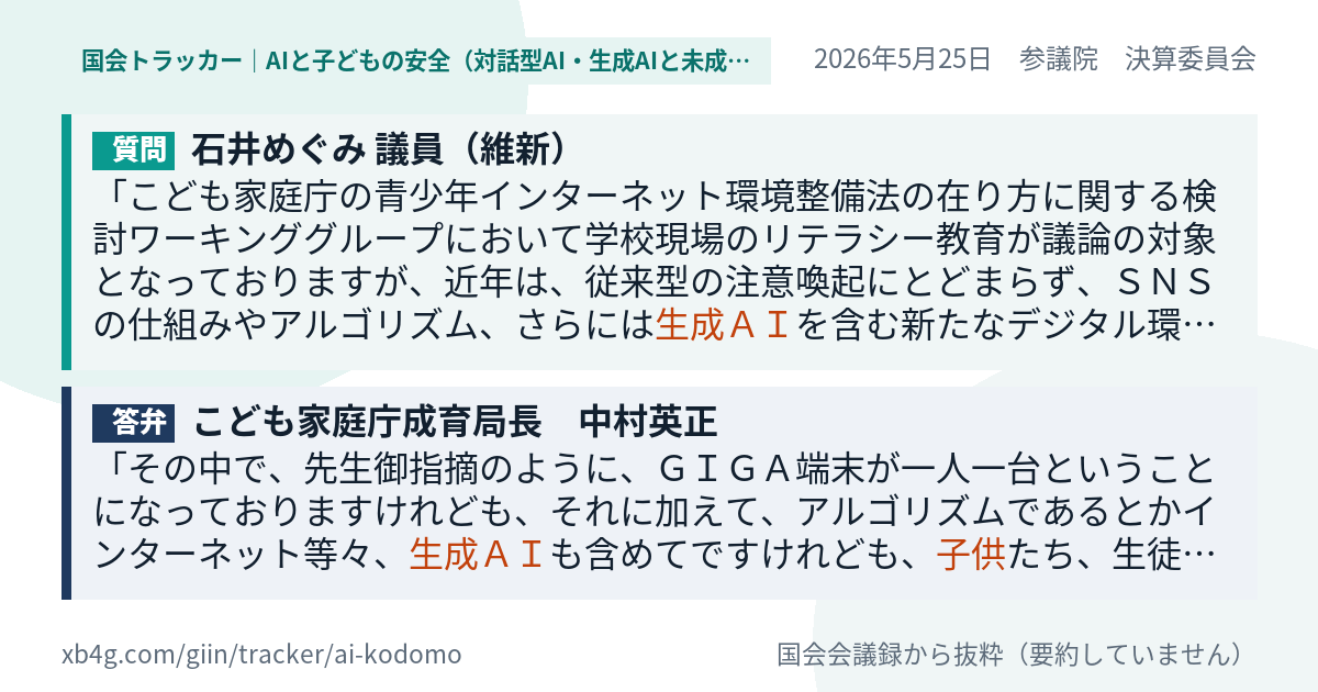 質問と答弁のカード