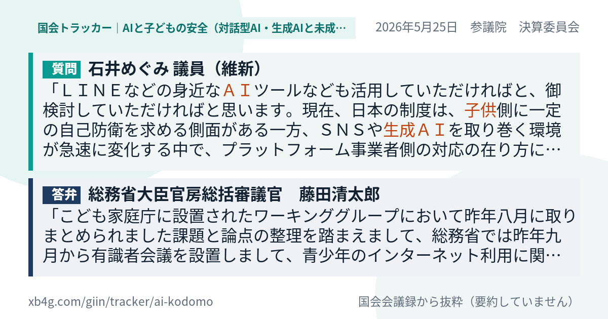 質問と答弁のカード