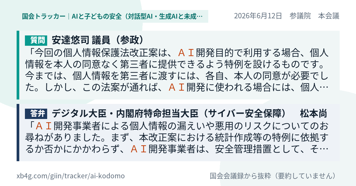質問と答弁のカード