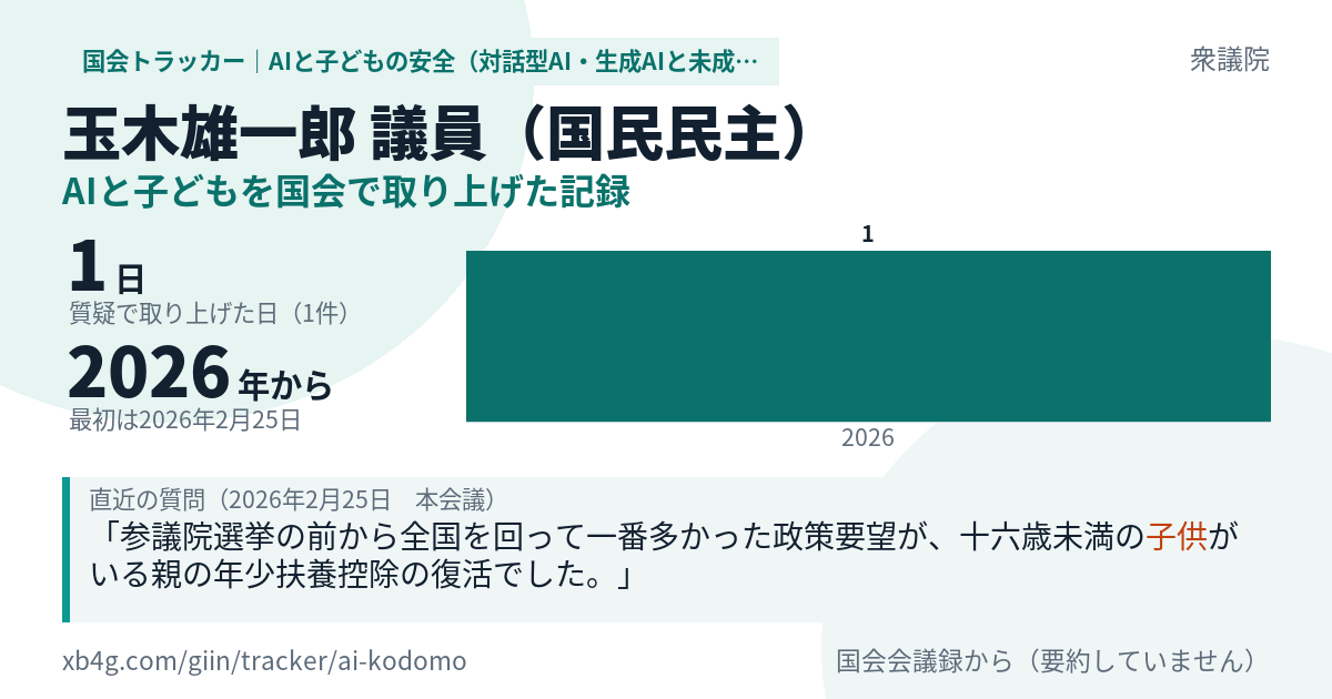 玉木雄一郎議員の記録のカード