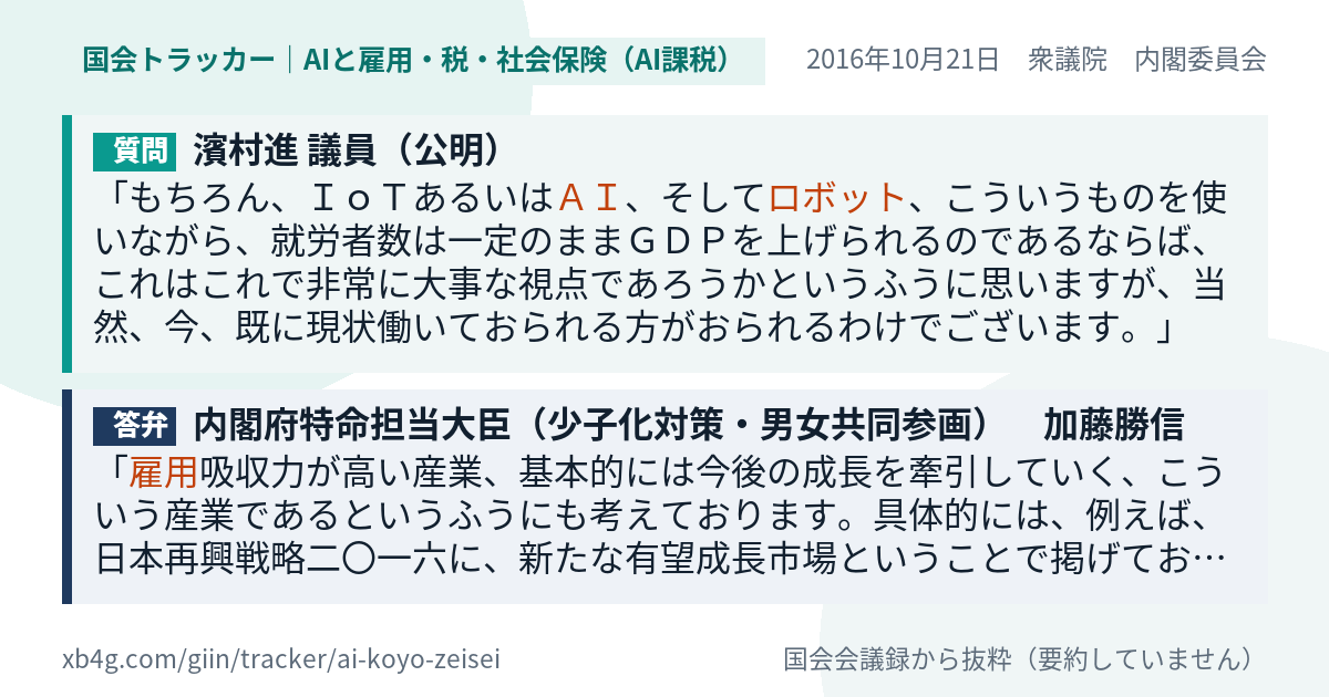 質問と答弁のカード