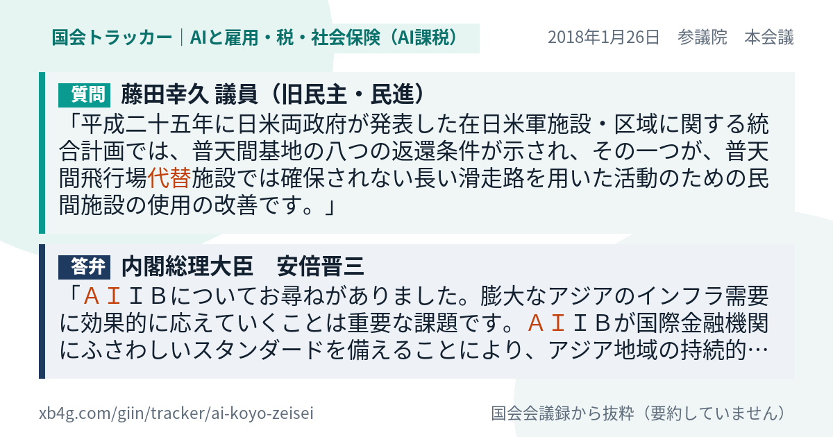 質問と答弁のカード