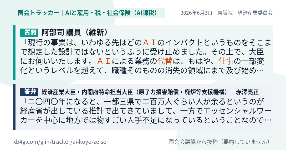質問と答弁のカード