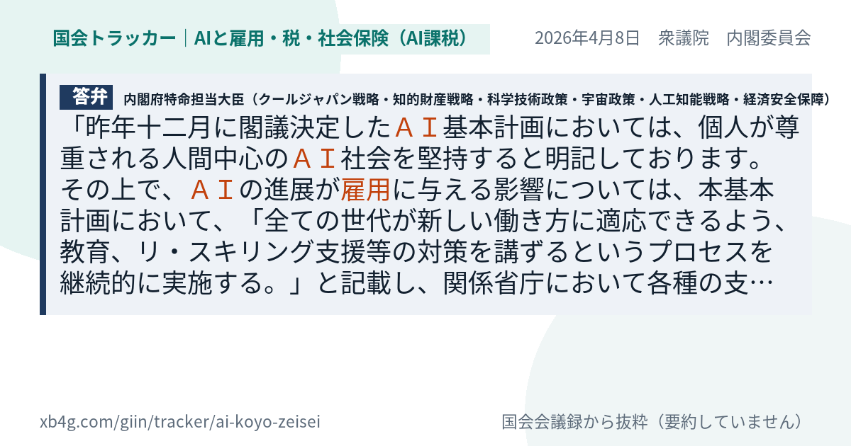 質問と答弁のカード