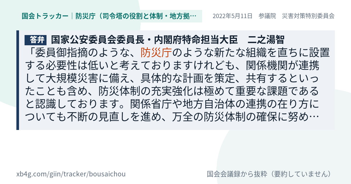 質問と答弁のカード