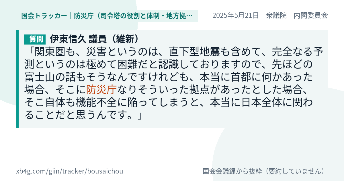 質問と答弁のカード