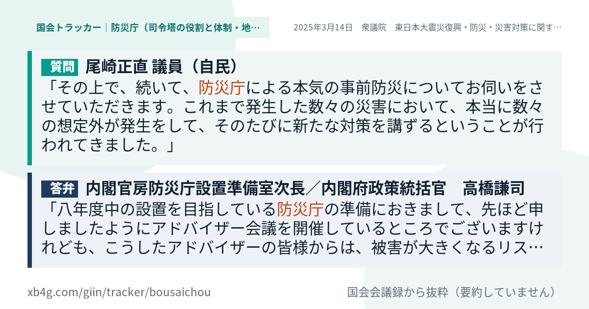 質問と答弁のカード