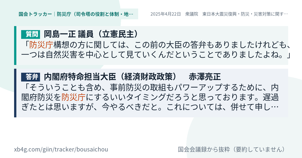 質問と答弁のカード