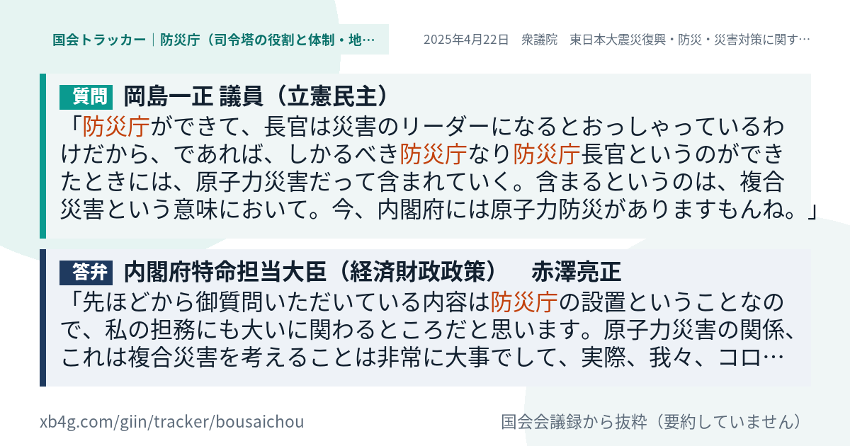 質問と答弁のカード