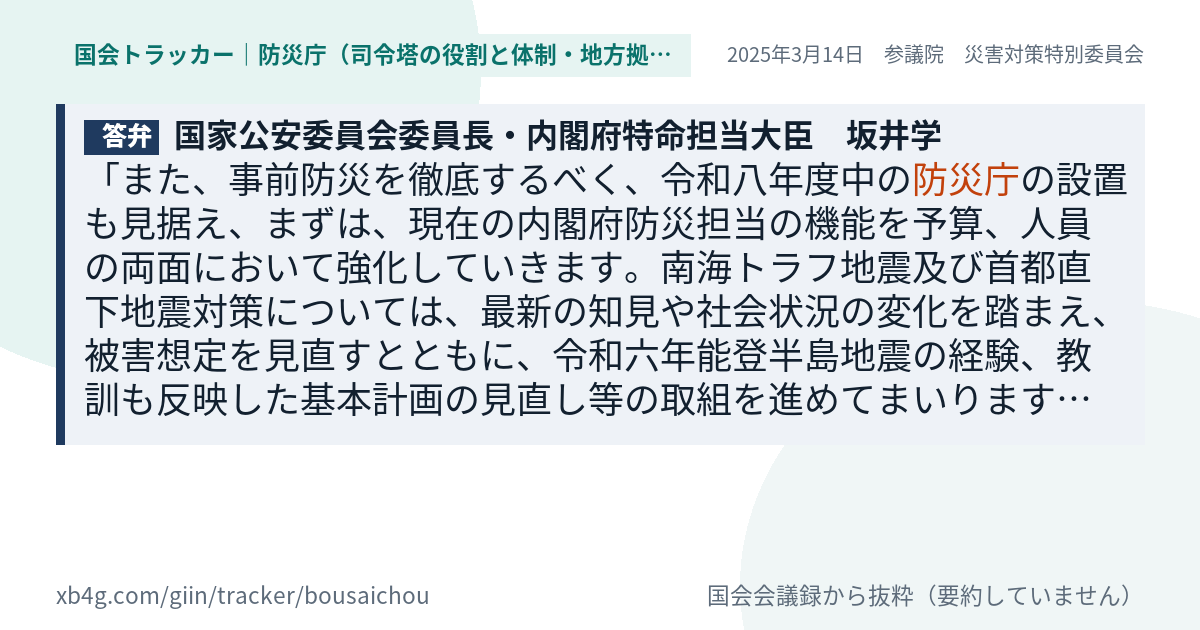 質問と答弁のカード