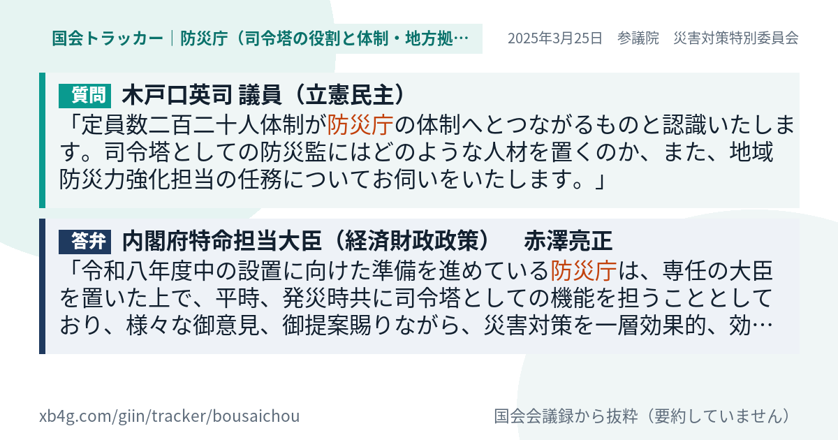 質問と答弁のカード