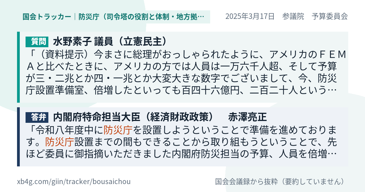 質問と答弁のカード