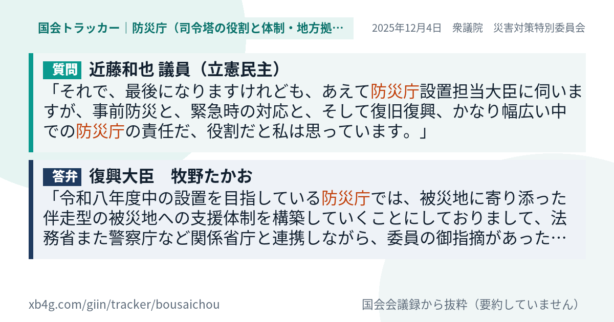 質問と答弁のカード