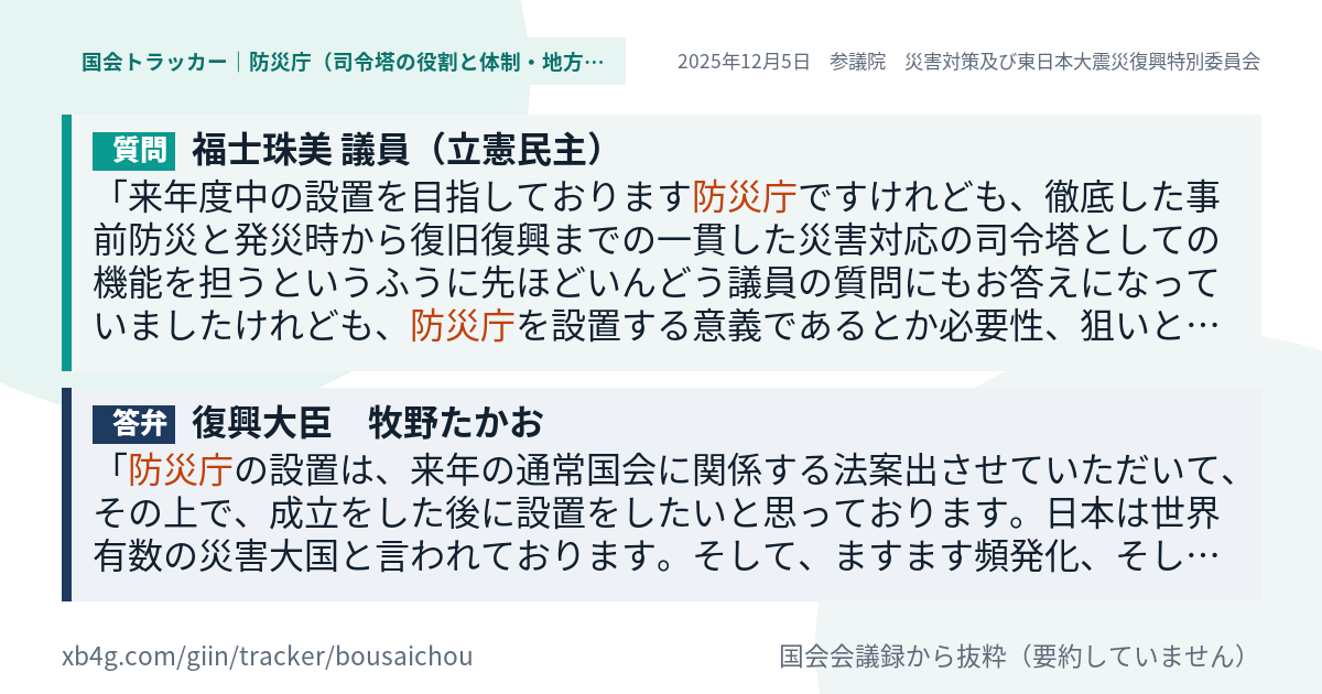 質問と答弁のカード