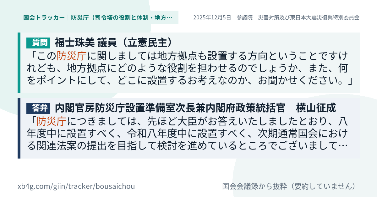 質問と答弁のカード