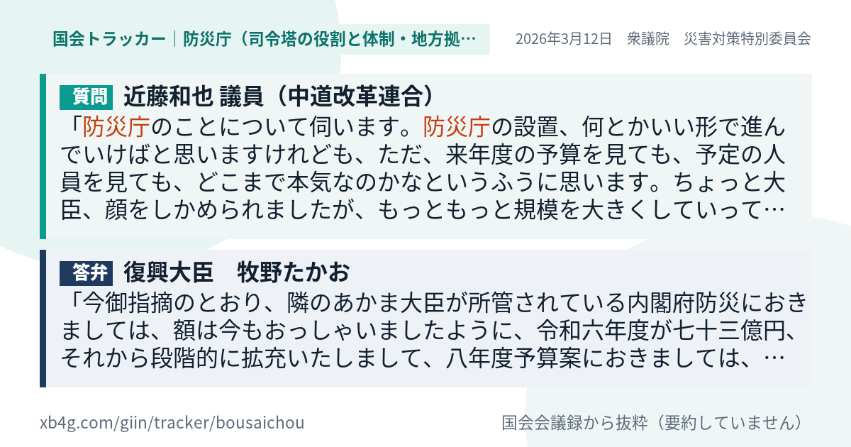 質問と答弁のカード