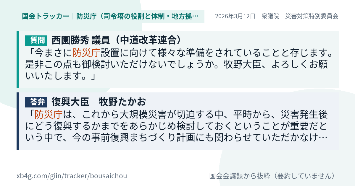 質問と答弁のカード