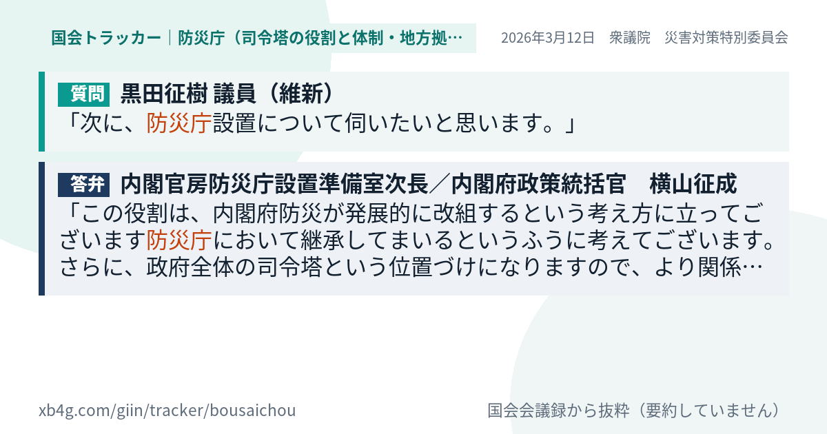 質問と答弁のカード