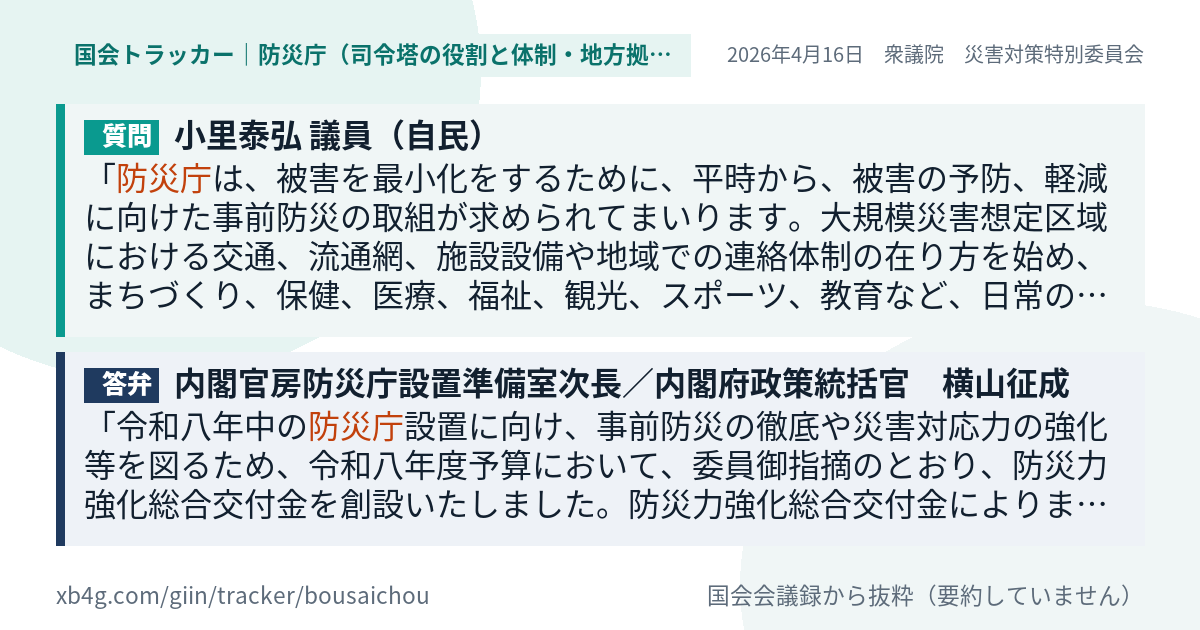 質問と答弁のカード