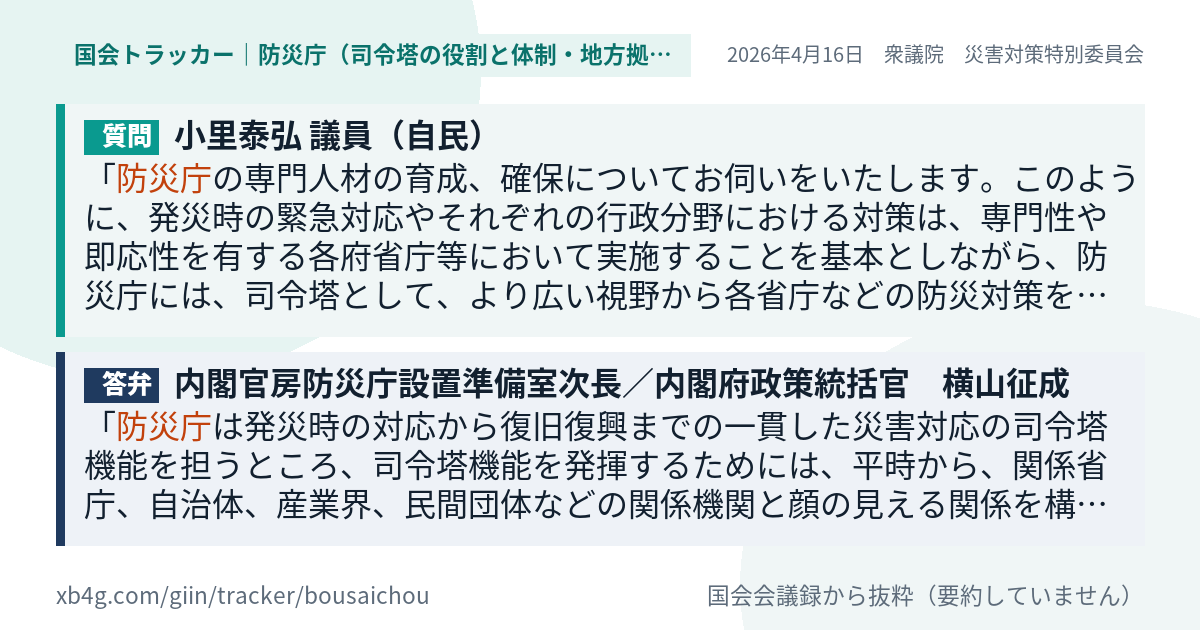 質問と答弁のカード
