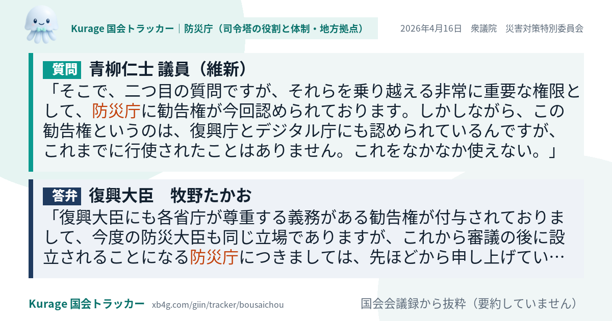 質問と答弁のカード