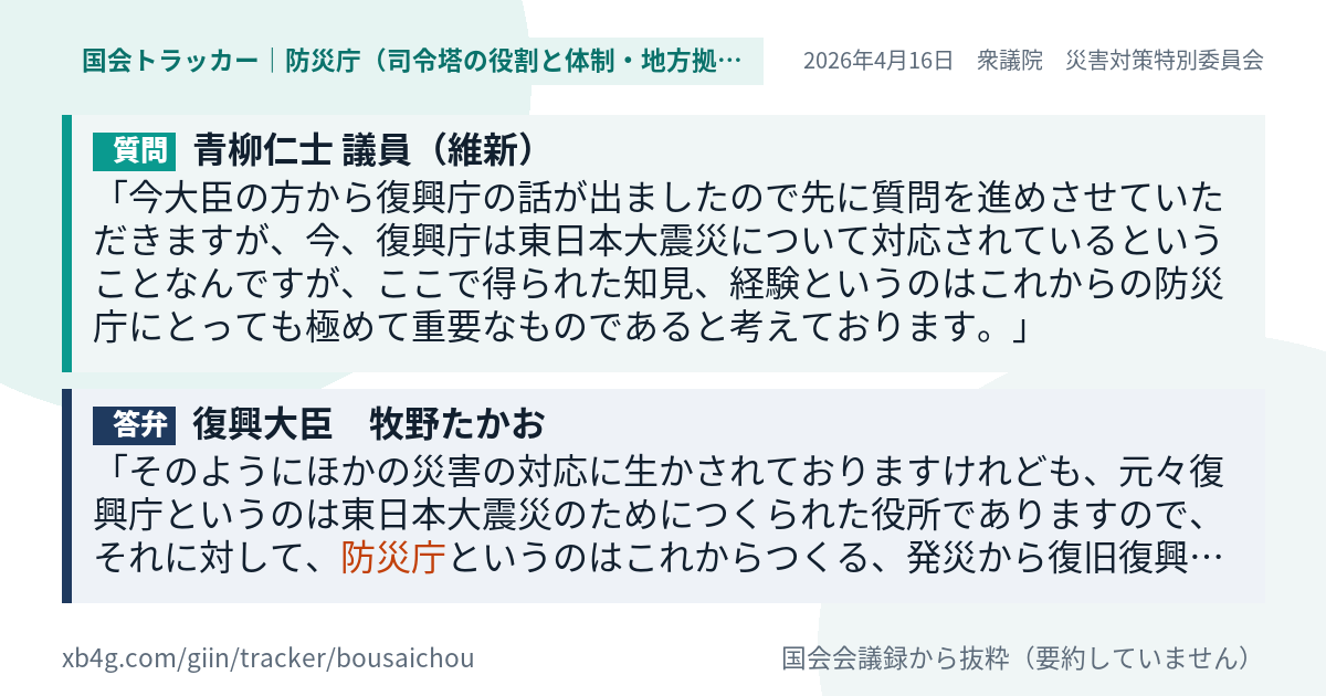 質問と答弁のカード