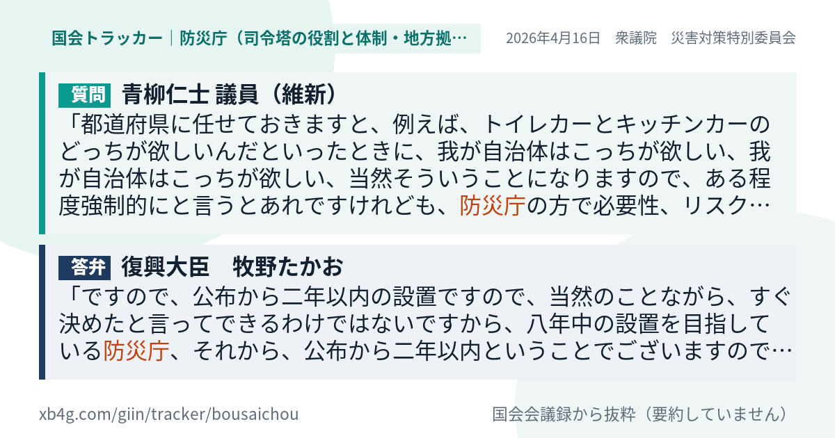 質問と答弁のカード