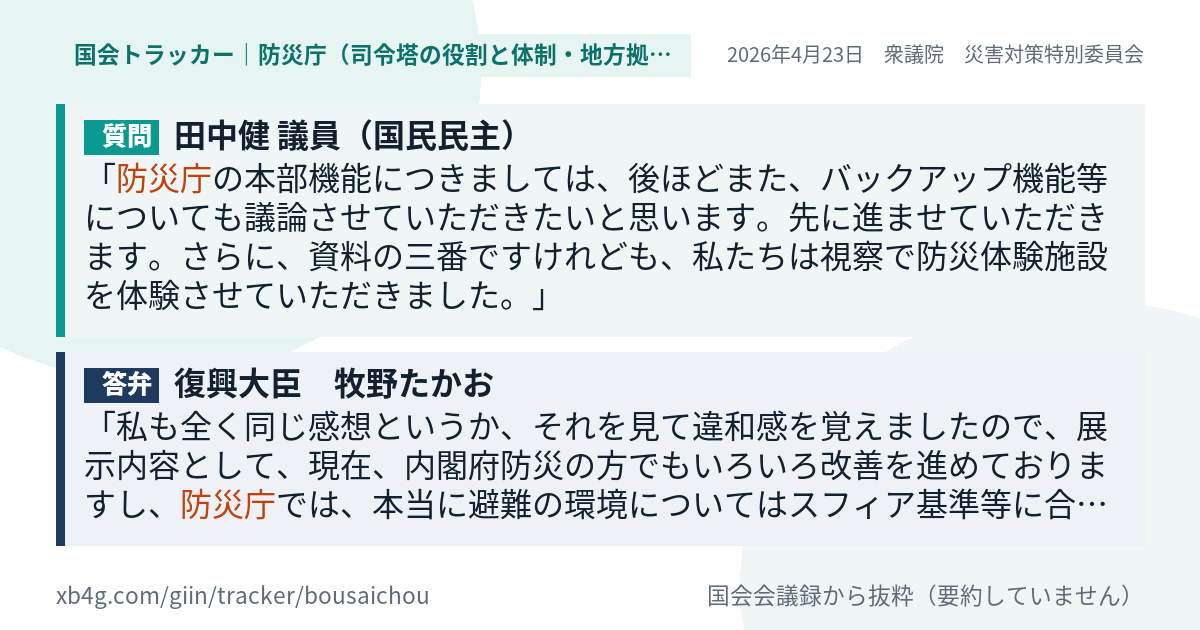 質問と答弁のカード