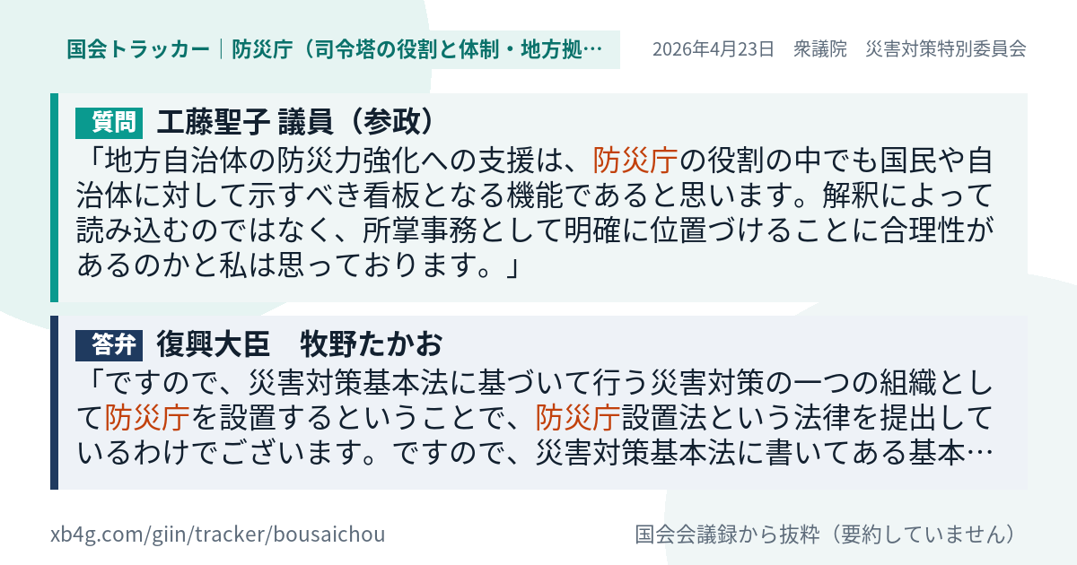 質問と答弁のカード