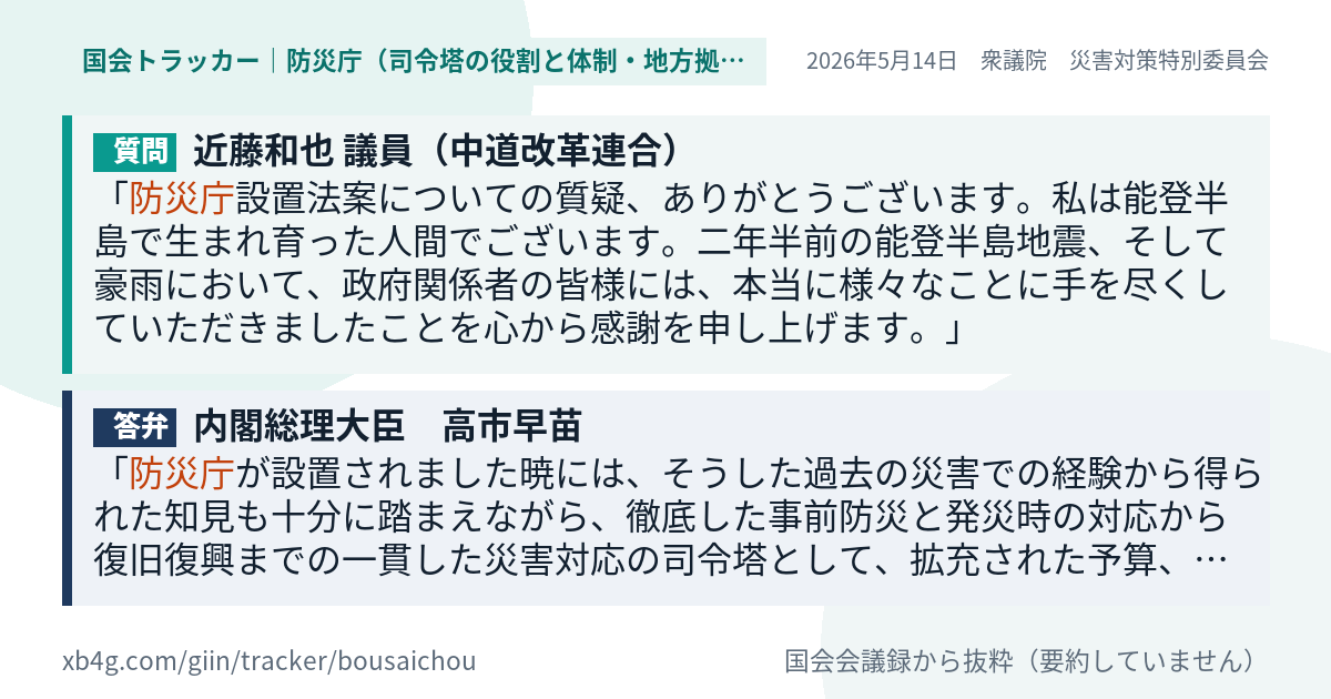 質問と答弁のカード