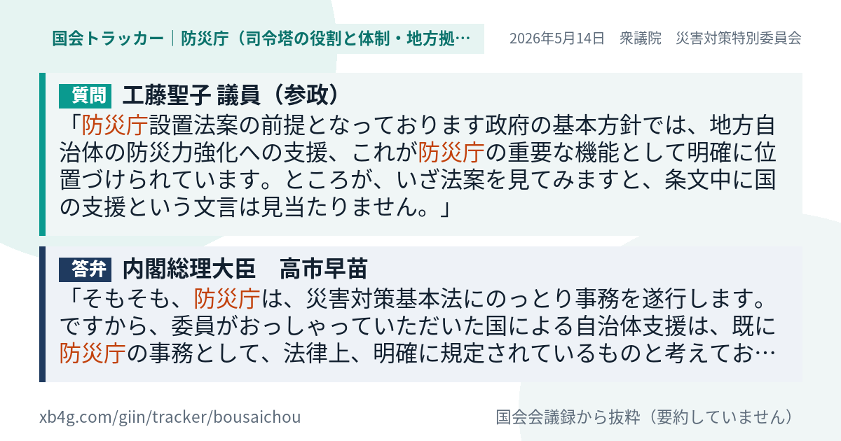 質問と答弁のカード