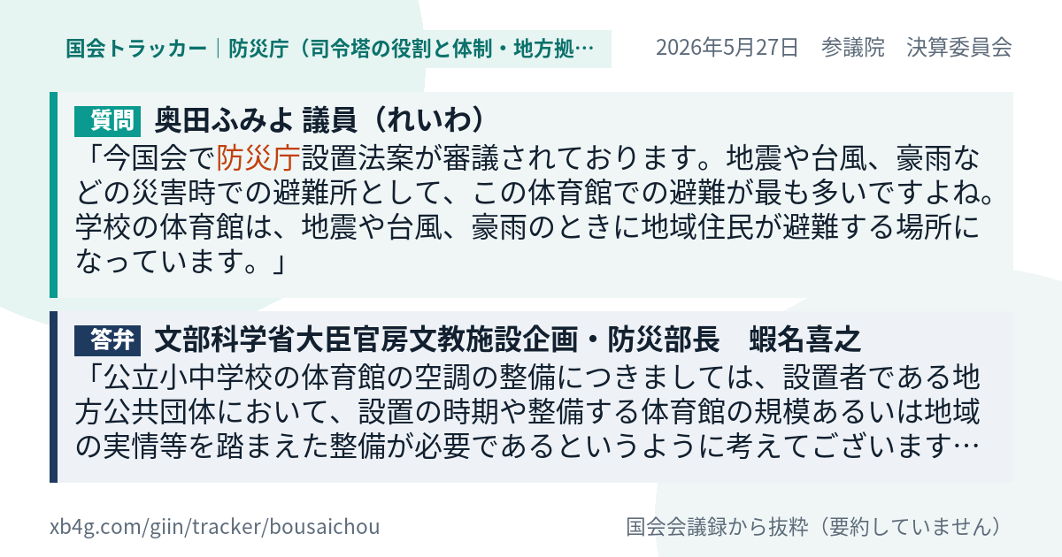 質問と答弁のカード