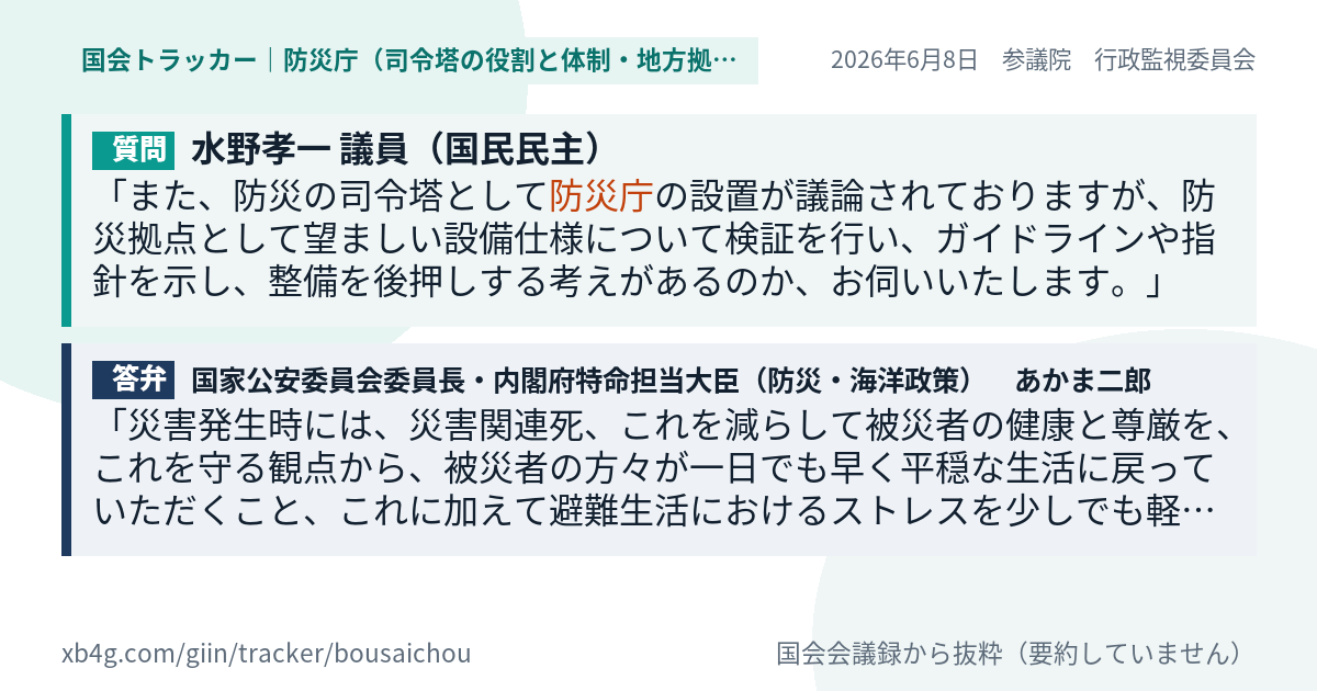 質問と答弁のカード