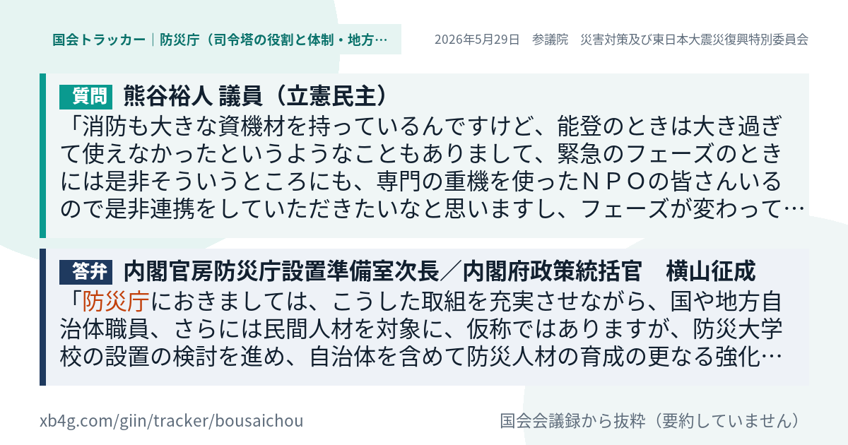 質問と答弁のカード