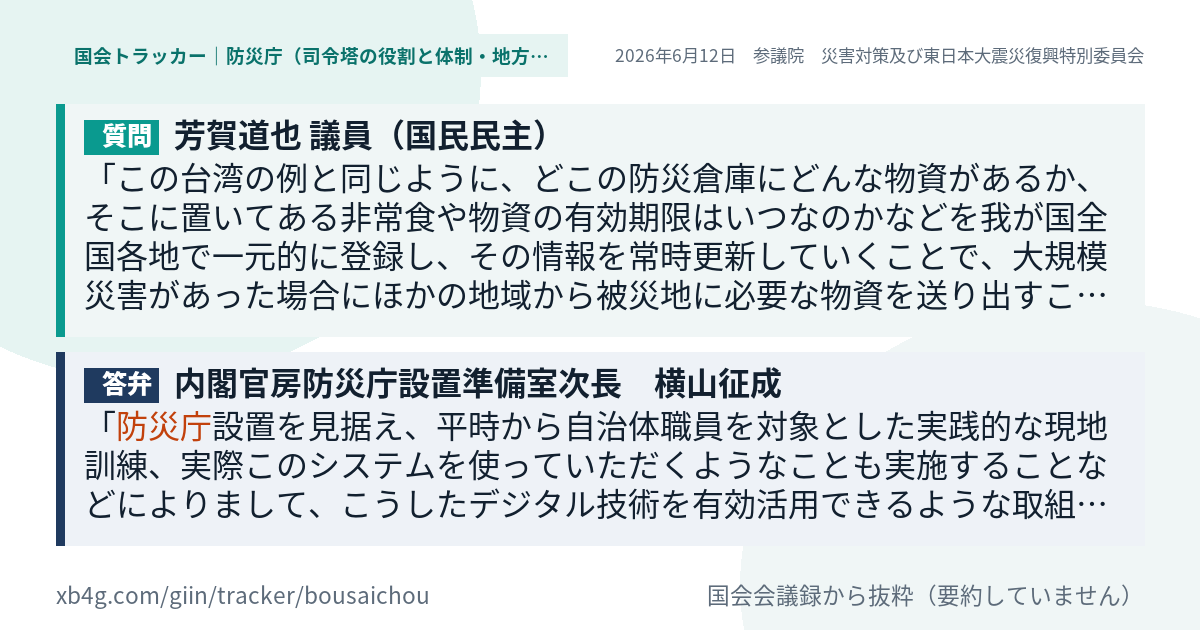 質問と答弁のカード