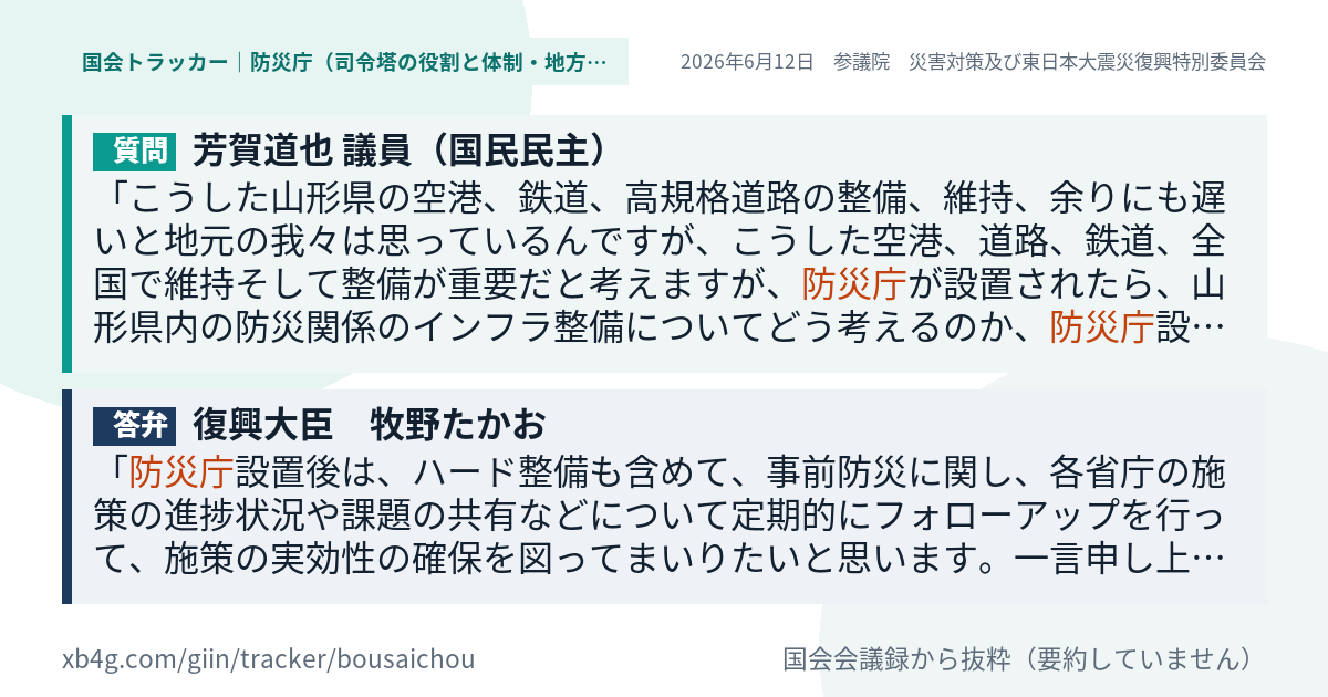 質問と答弁のカード