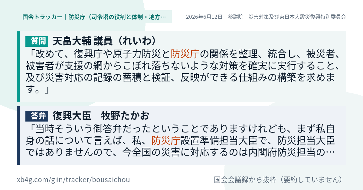 質問と答弁のカード