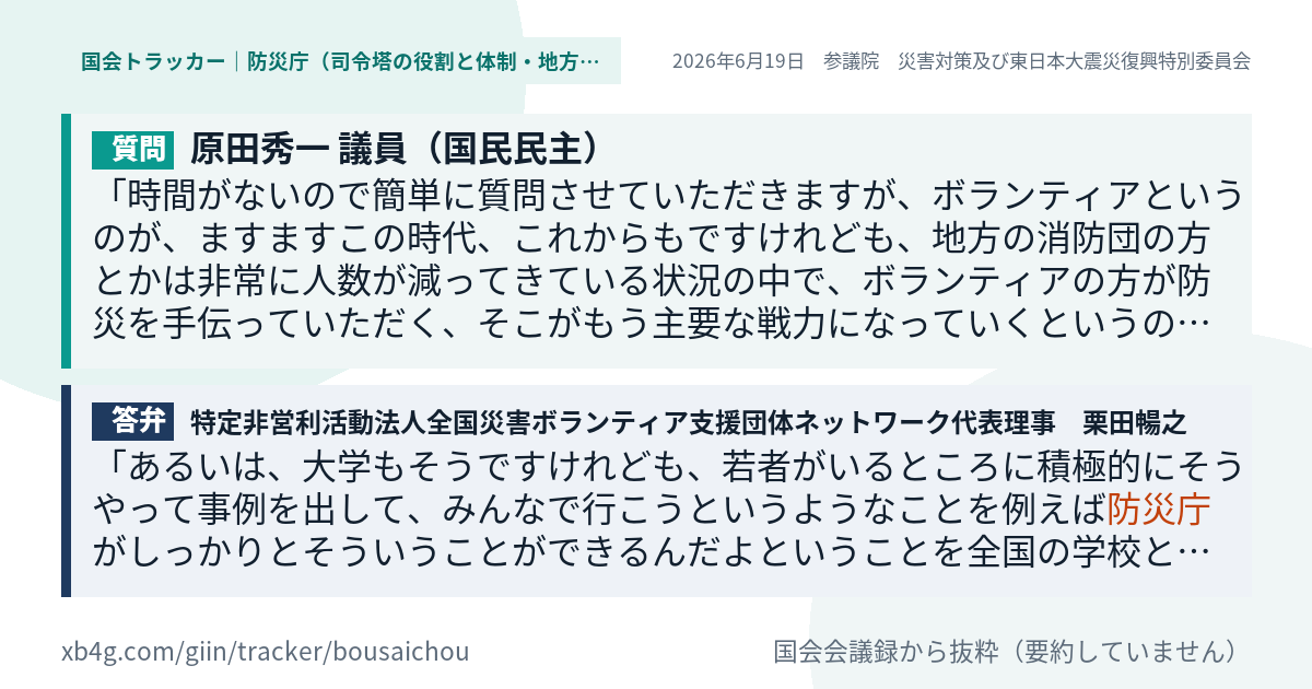 質問と答弁のカード