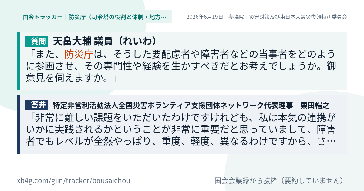 質問と答弁のカード