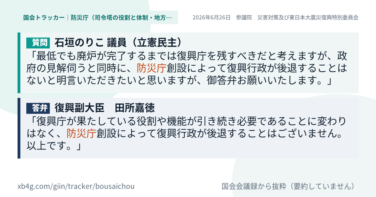 質問と答弁のカード