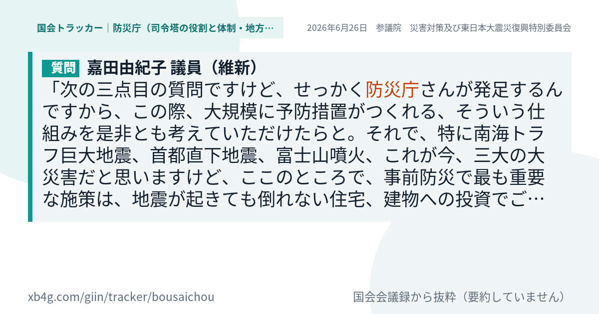 質問と答弁のカード