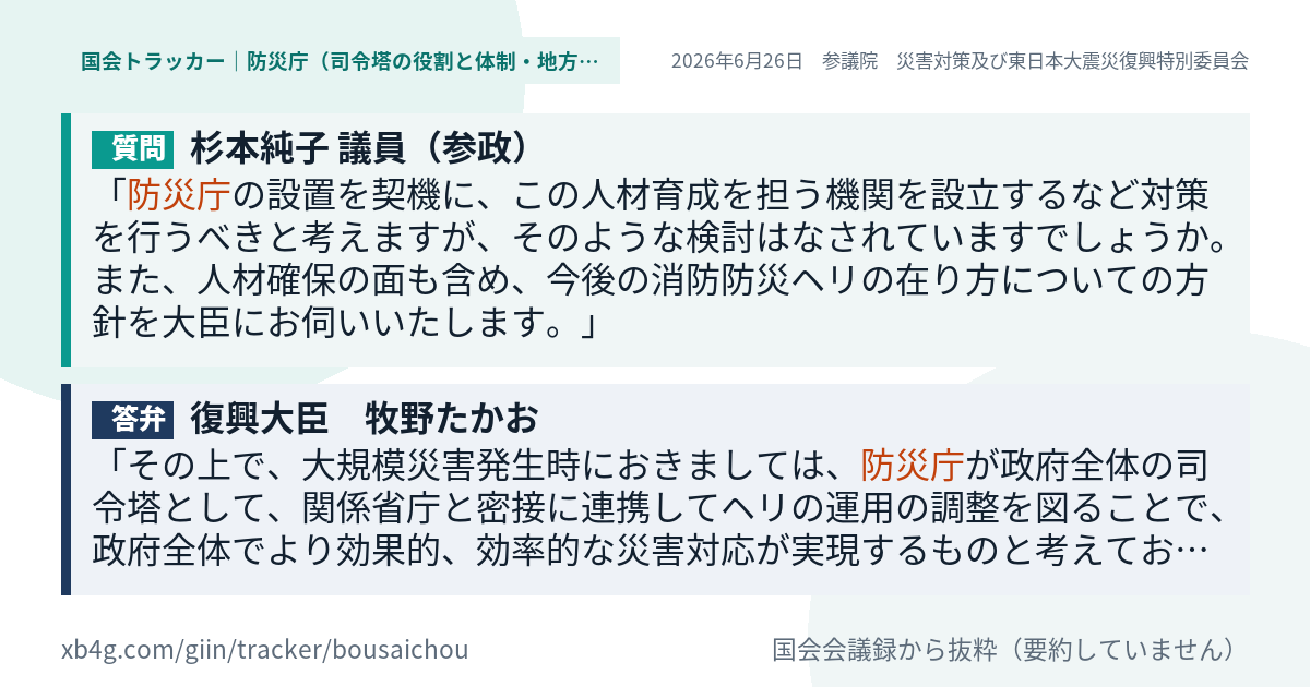質問と答弁のカード
