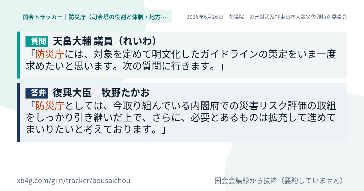 質問と答弁のカード