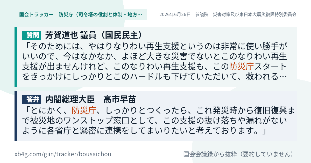 質問と答弁のカード