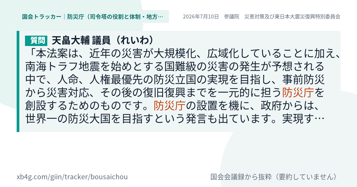 質問と答弁のカード